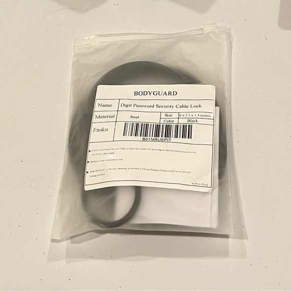 Bodyguard Digit Password Steel Security Cable Lock For Laptop Black Brand New - Picture 4 of 9